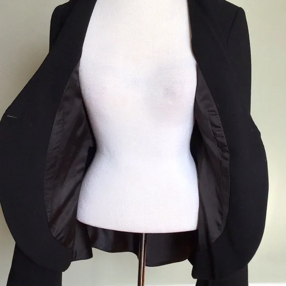 Union of Angels Black 100% Wool Fitted Blazer S - Picture 5 of 7
